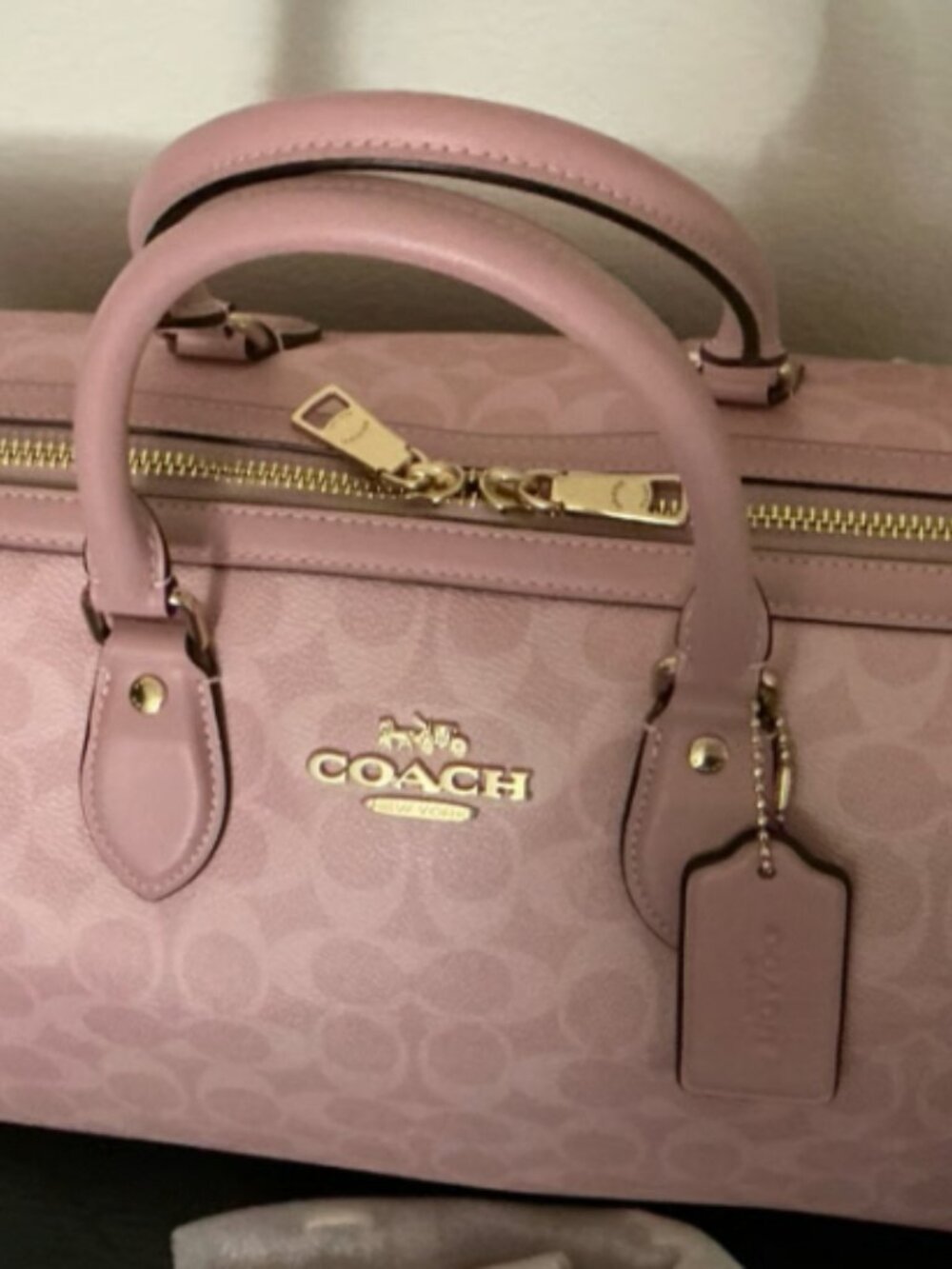 Like New Coach Large Powder Pink Rowan - Picture 2 of 9